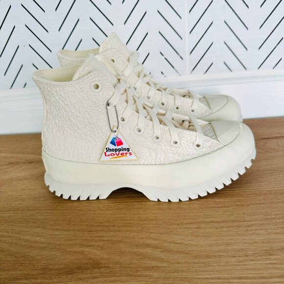 ⭐Converse Chuck Taylor Lugged 2.0 Jacquard Sz 5 Mens Shoes Sneaker Beige A00876C - Picture 1 of 9